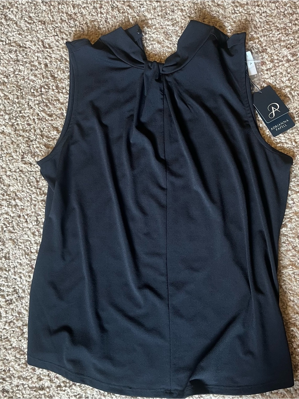 Adrianna Papell Black Sleeveless Tie-Neck Camisole